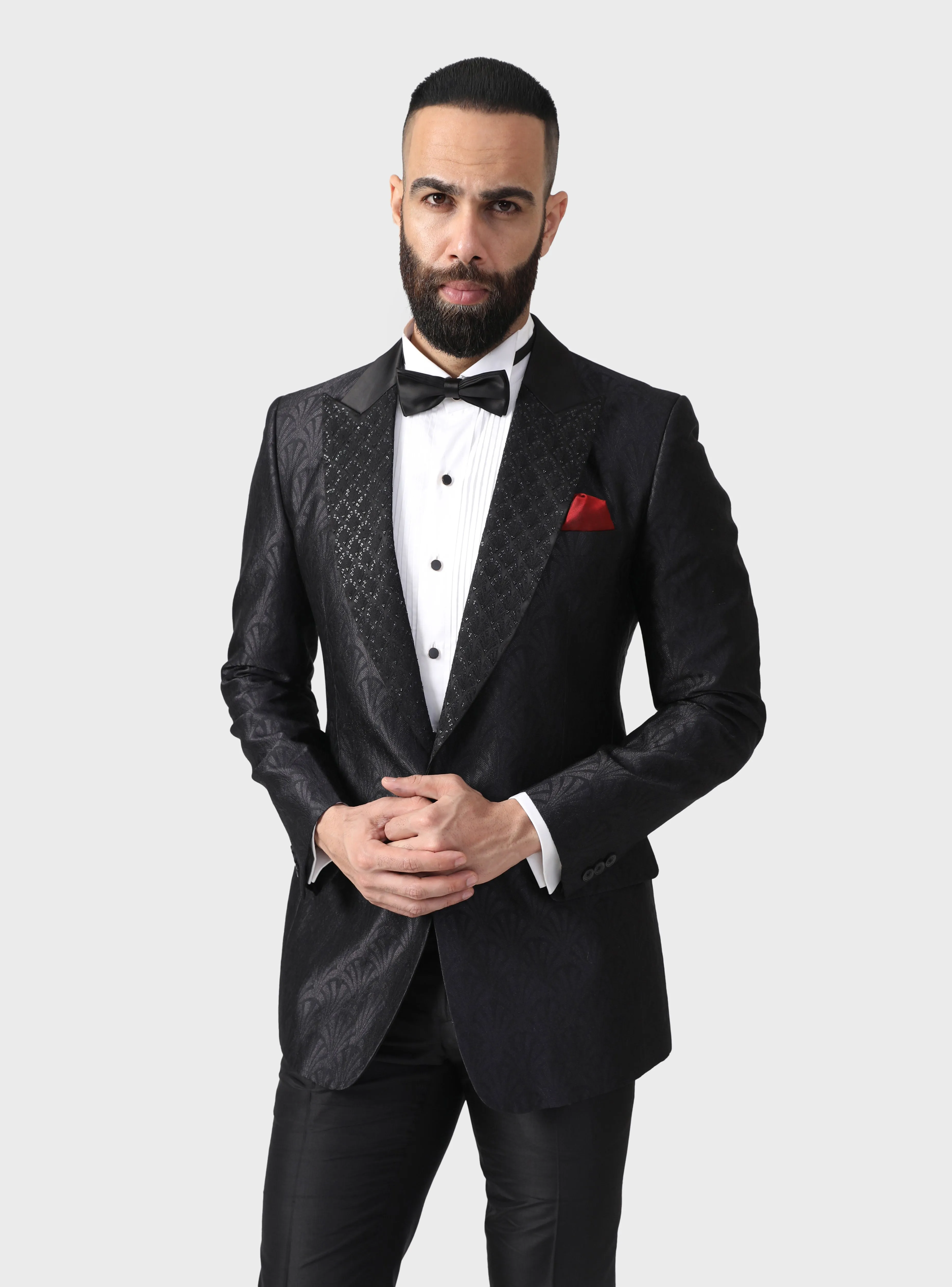 THE ARCHED PATTERN TUXEDO JACKET