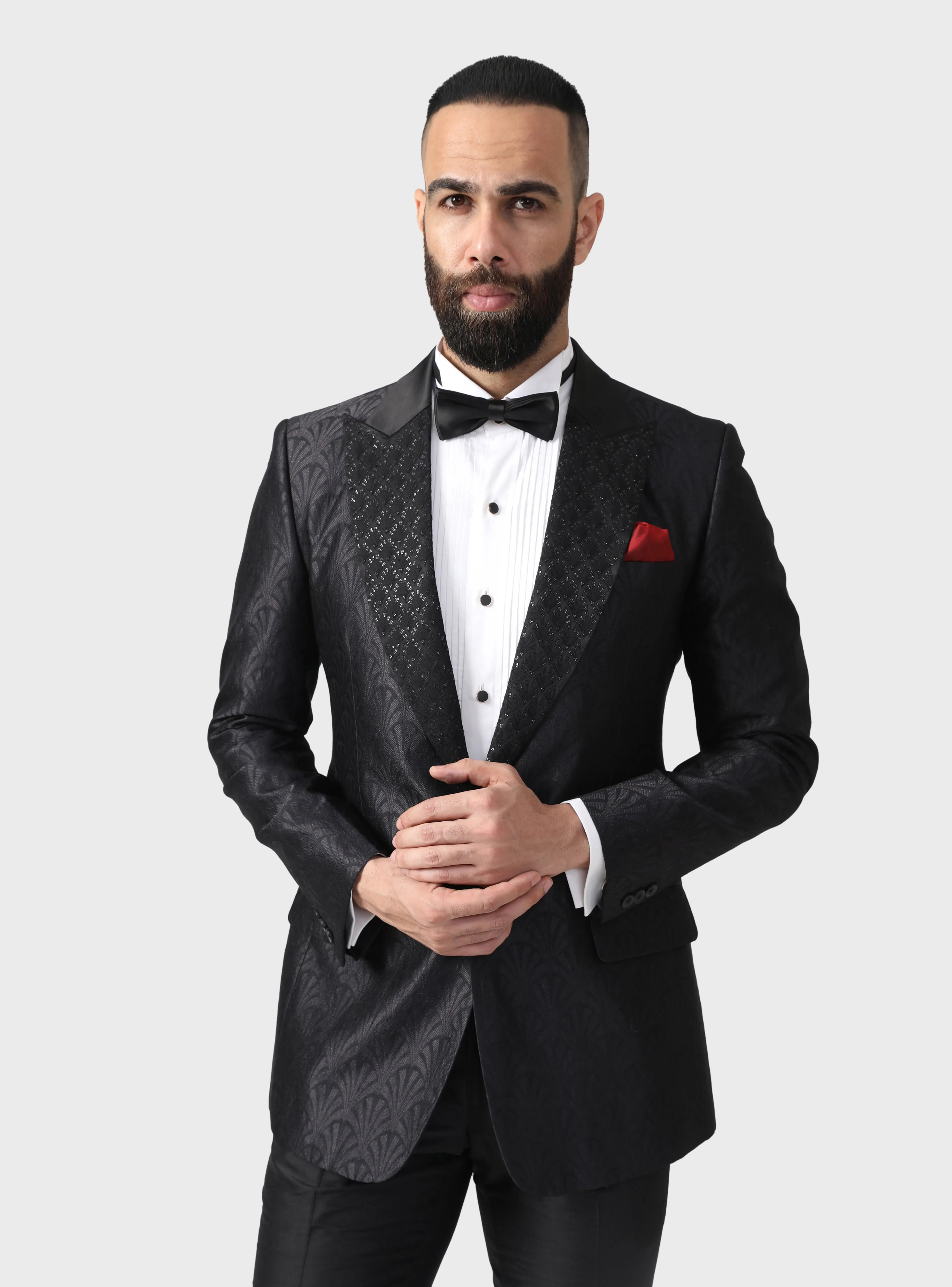 THE ARCHED PATTERN TUXEDO JACKET