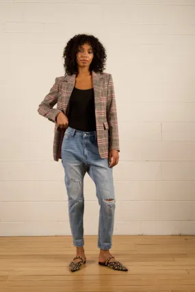 The Others - Jules Longline Blazer - Pink Check