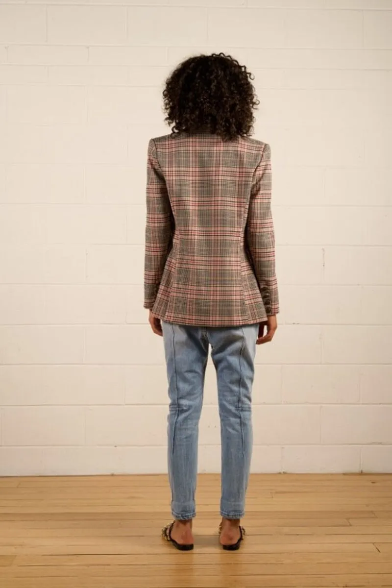 The Others - Jules Longline Blazer - Pink Check