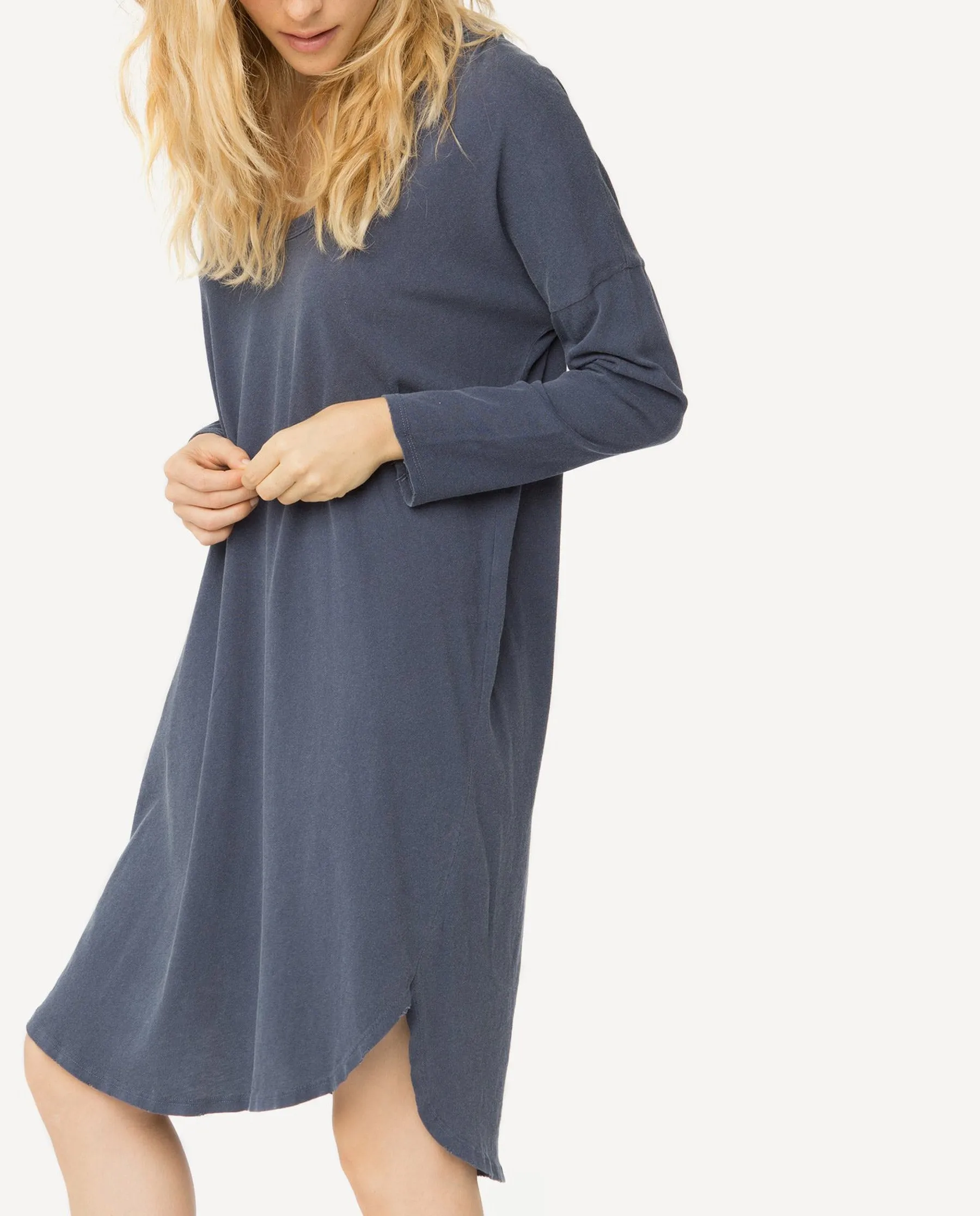 The U-Neck Dress. -- Navy