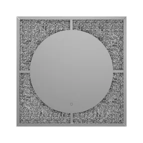 Theresa LED Wall Mirror Silver and Black