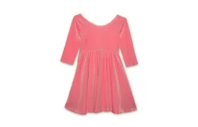 Twirly Dress in Pink Candy Stretch Velvet