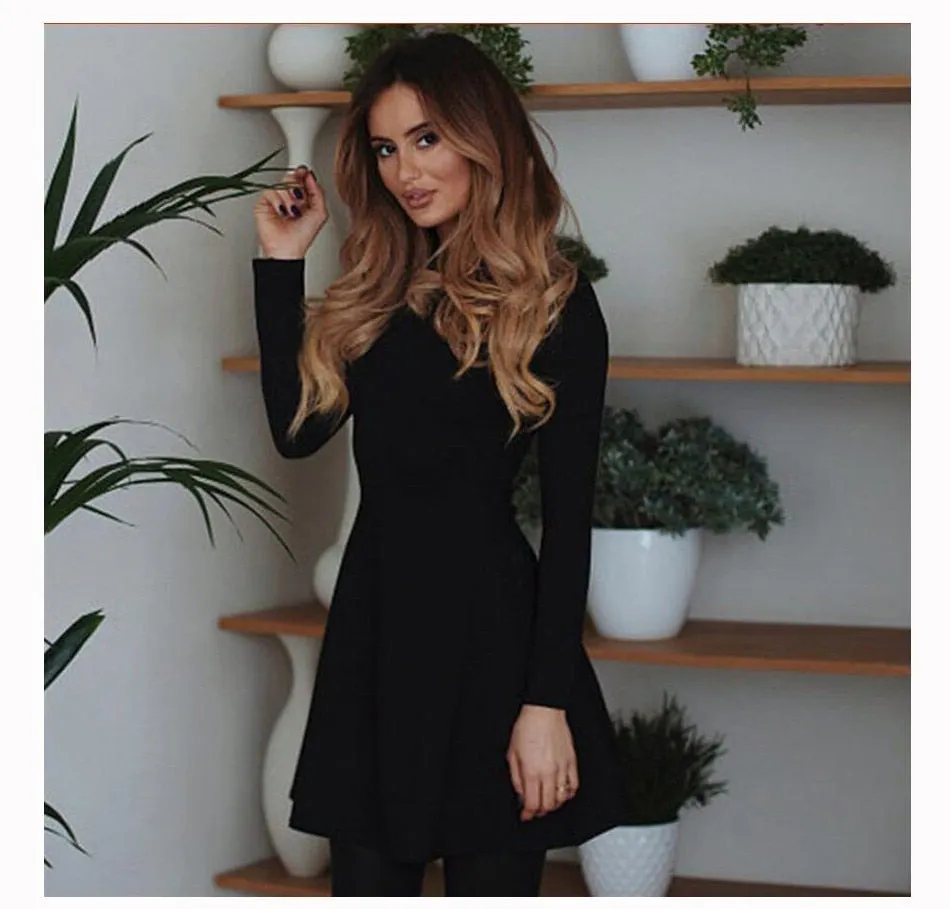 VenusFox Elegant Long Sleeve Bodycon Dress