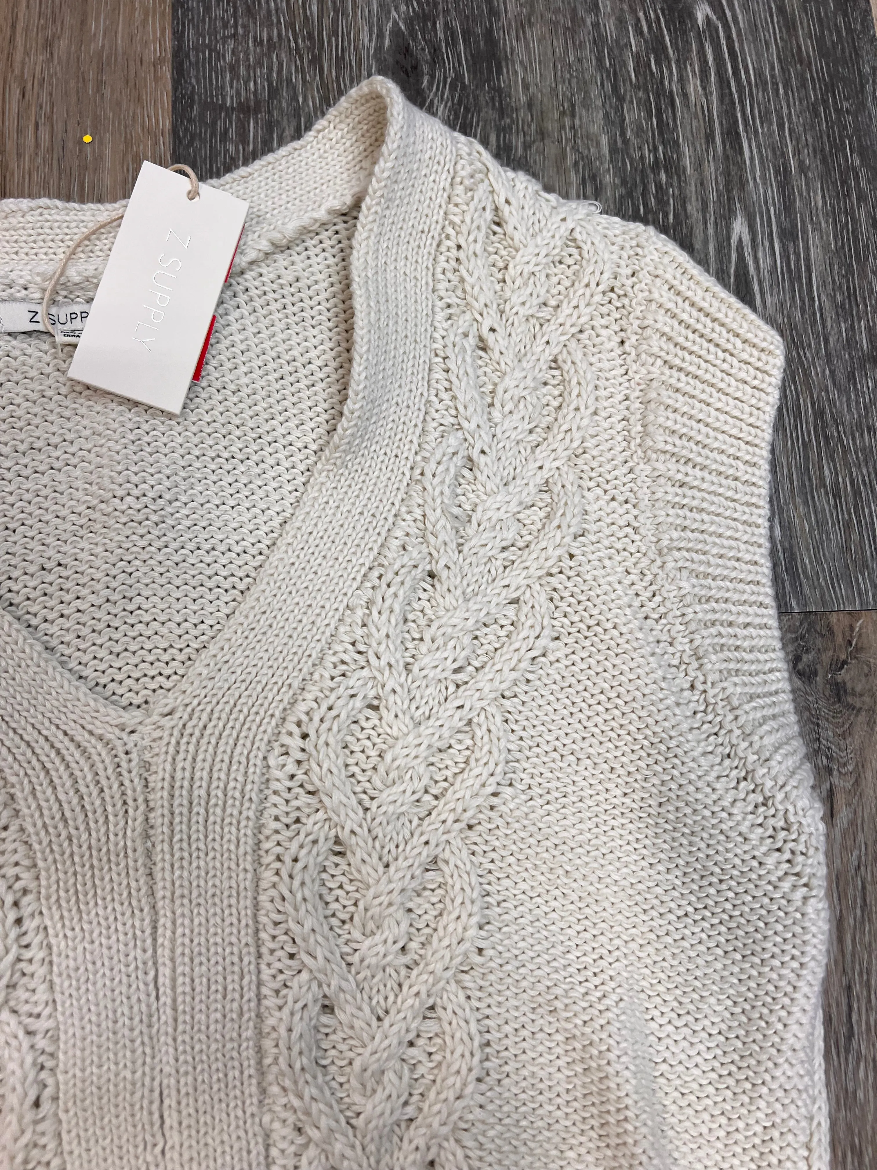 Vest Sweater By Z Supply In Cream, Size: L