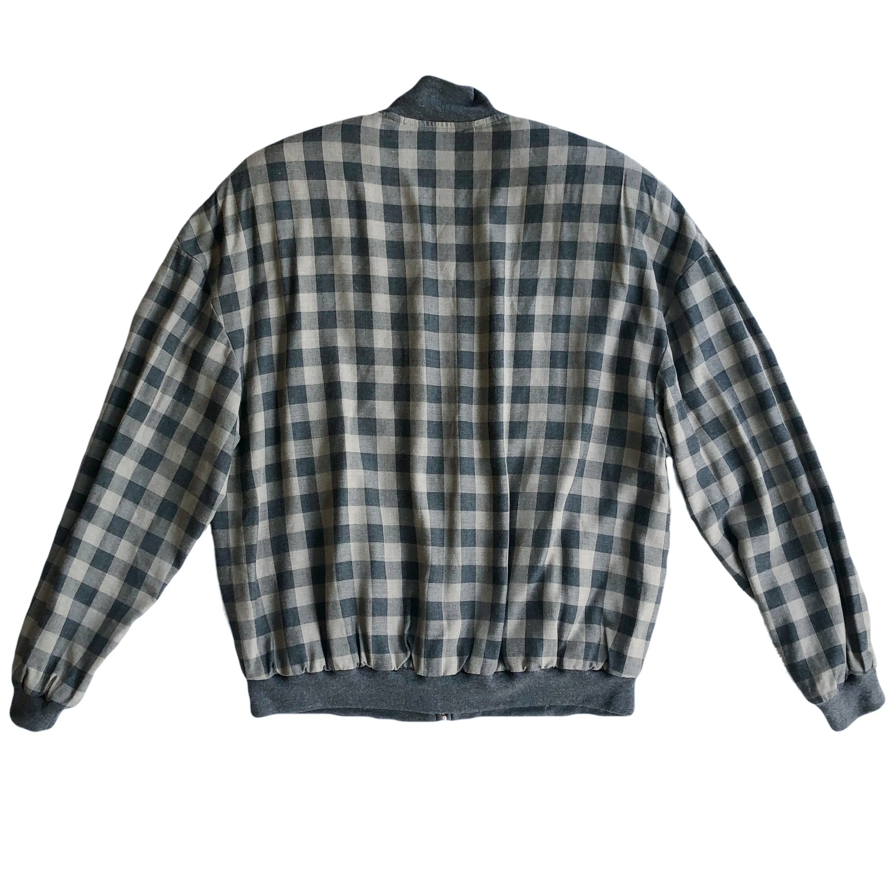 VINTAGE BEADED GINGHAM BOMBER JACKET