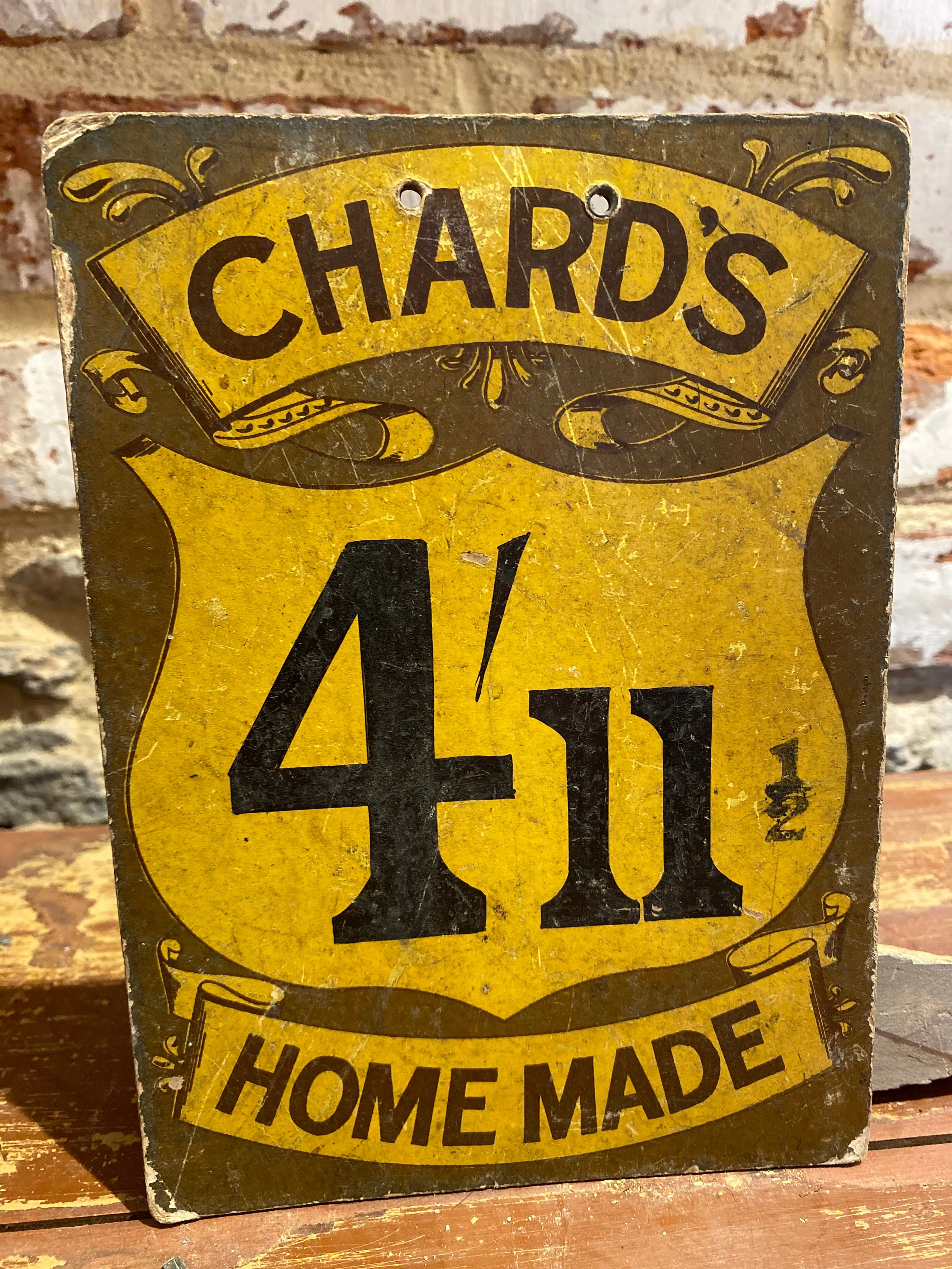 Vintage Chard advertising piece on cardboard