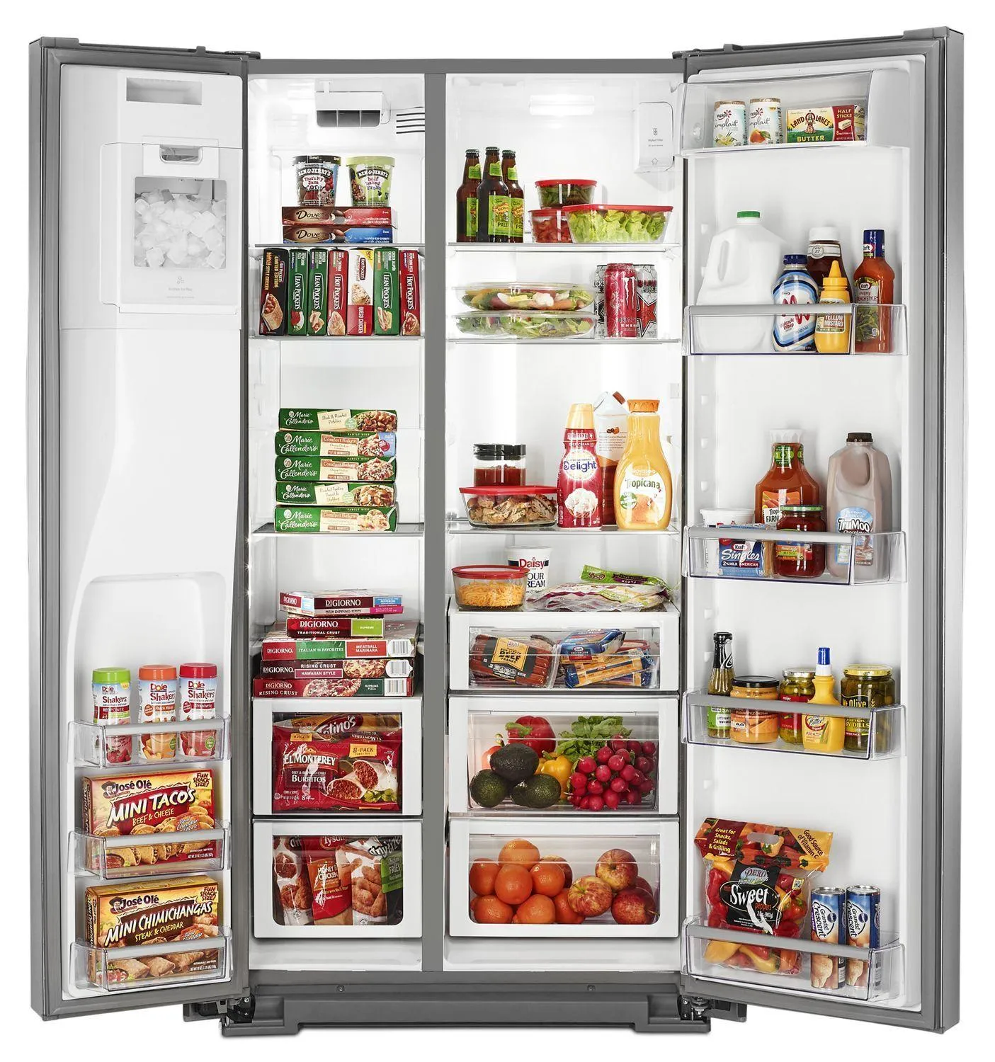 Whirlpool WRS973CIDM 36-inch Wide Side-by-Side Counter Depth Refrigerator with StoreRight Dual Cooling System - 23 cu. ft. Monochromatic Stainless Steel