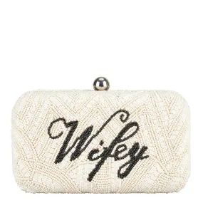 Wife Box Clutch - Ivory And Black