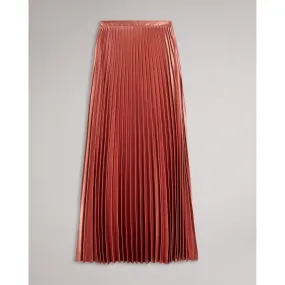 Women Beninn-Pleated Satin Maxi Skirt - Pl-Pink