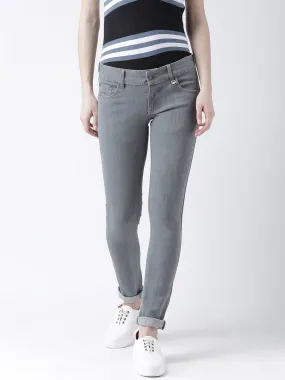 Women Grey Slim Fit Mid-Rise Clean Look Stretchable Jeans