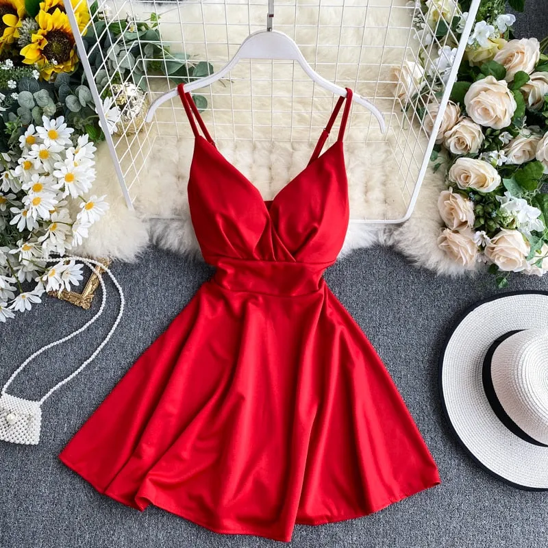 Women Spaghetti Strap Party Dress