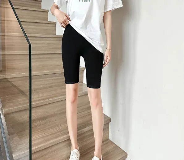 Women Thin Fitness Short Pants Ladies High-Waist Summer Shorts Bottom Biker Cycling Shorts Bodycon Streetwear female Clothing