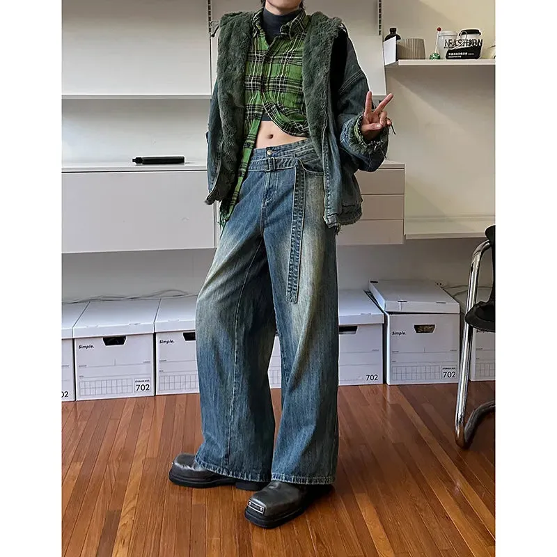 Women's Vintage Harajuku High Waist Denim Pants